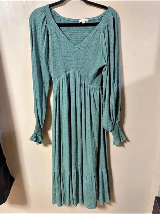 Baltic Born Dresses & Skirts - Baltic Born Women's Green Long Sleeve Midi Dress